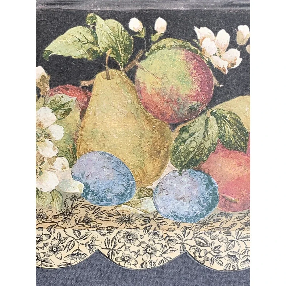 Waverly Fruit Wallpaper Border laser Cut Scalloped Edge Shadowing - 3 count